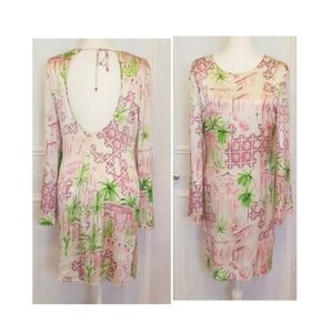 LILLY PULTIZER silk pink & green dress